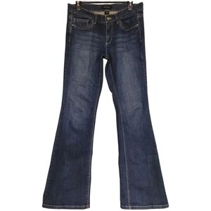 White House Black Market Flare Jeans Dark Wash 33W Size 8R 32" Inseam Great Cond